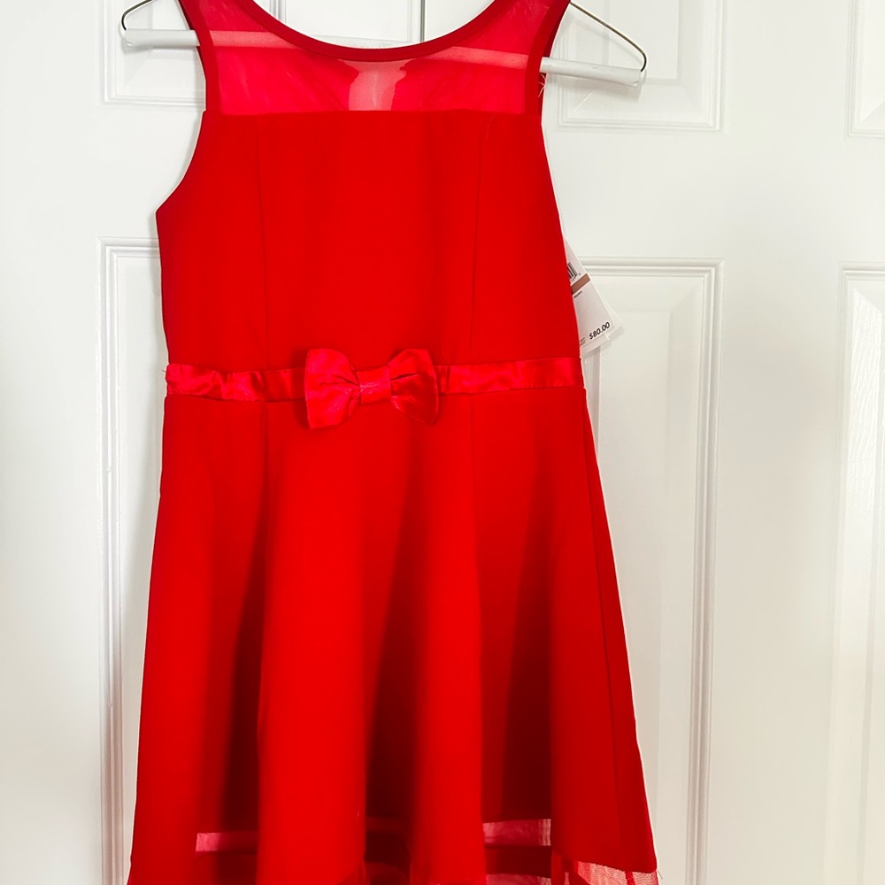 Calvin Klein Christmas Red Sleeveless Scoop Neck Dress
